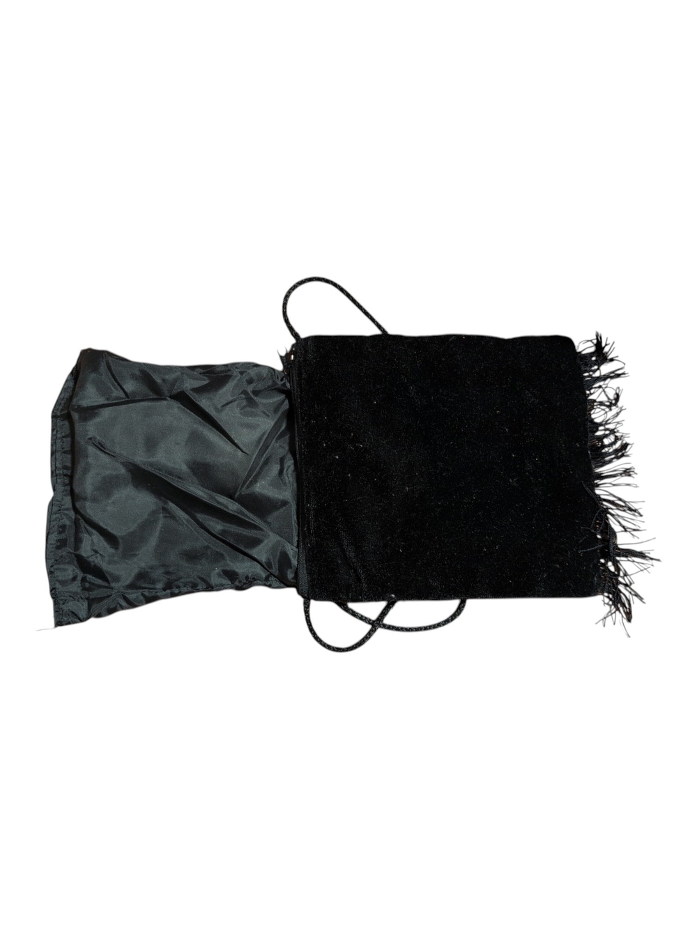 Black Floral Embroidered Fringe Crossbody Bag - Picture 3 of 5